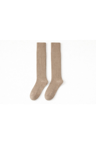 ESESTO ÇORAP 2-Piece Winter Women's Wool Blend Knee-Length Socks (Below the K...