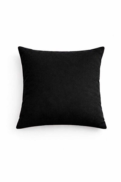 PerdeYap1980 Husă de pernă neagră cu textura catifea (1 bucată)