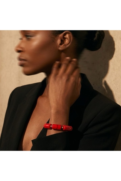 COCOSH TAKI Multi Flexible Bracelet with Red Color and Gold Details