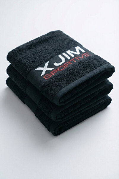 XJIM Pachet de 3 bumbac 100% 50x100 Prosop sport negru pentru sportiv, antren...
