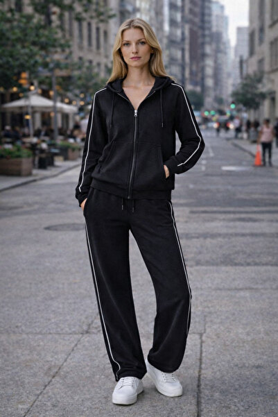 OYERGA MODA طقم رياضي نسائي مريح مكون من قطعتين بغطاء للرأس