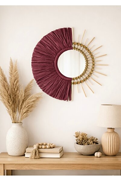 BOHEM Olivia Rafya Duvar Dekoru Tasarım | El Yapımı Doğal Duvar Süsü 42cm