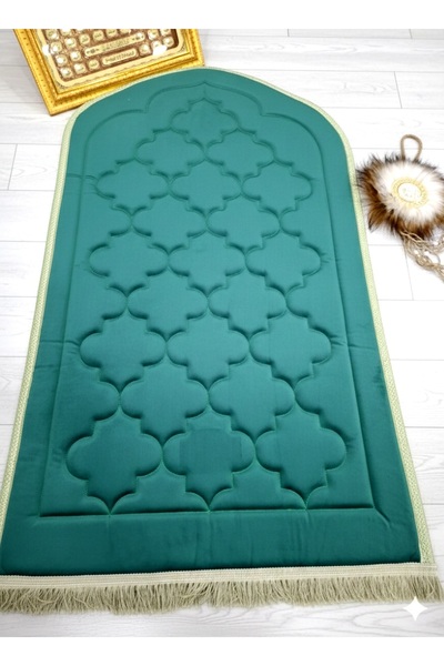 Bripurga Ortopedik Destekli Nakışlı Lüks Seccade – Kaymaz Tabanlı, Modern Tas...