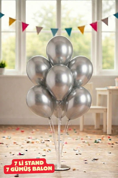Baloncu Nene 70 cm 7 komada stalak za balone 7 komada srebrni sjajni balon za...