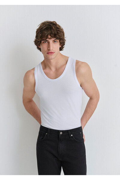 Mavi Bamboo Viscose Blended White Undershirt 0912318-620