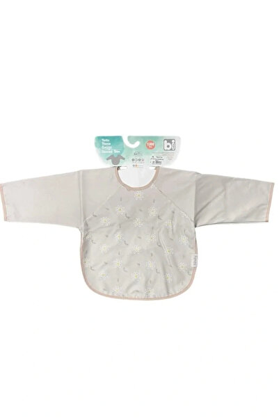 Bibaby مريلة من القماش الزيتي بأكمام ليتل ديزي باللون البيج