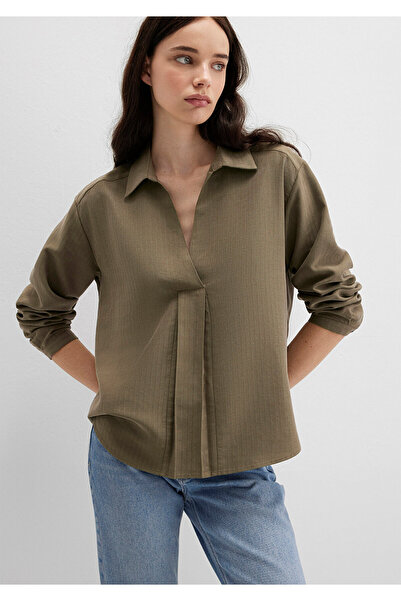 Mavi Haki Tencel Karışımlı Bluz 1211423-87538