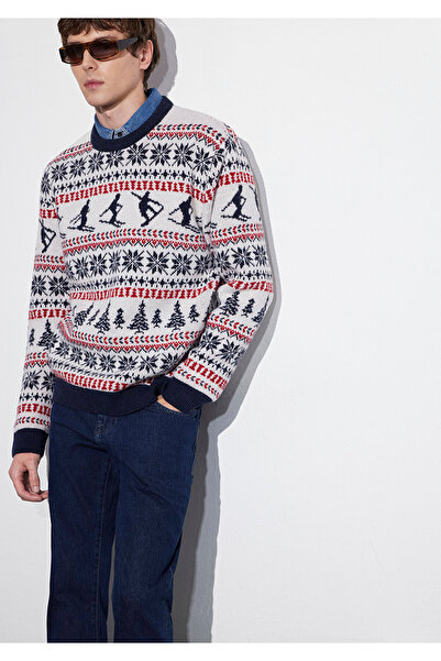 Mavi New Year's Themed Ecru Sweater Regular Fit / Regular Cut 0710401-70057