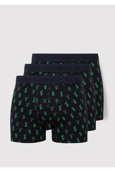 Mavi 3-Pack Cactus Printed Navy Blue Boxer 0912197-32184
