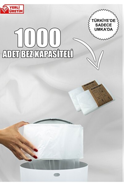 Korbell 15/16lt Uyumlu Yerli Malı Muadil Çöp Poşeti - 2 Paket Yerli - 1000 Adet Bebek Bezi Kapasitesi