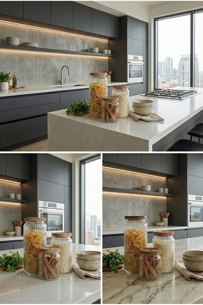 MİMOZA PARK طقم بهارات أكاسيا مكون من 3 قطع (1000-750-500 مل)