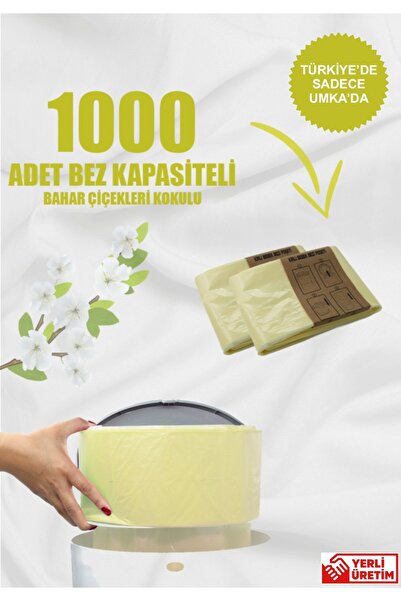 Korbell 16 Lt Çöp Kutuları Ile Uyumlu 1000 Bebek Bezi Kapasiteli Bahar Çiçekleri Kokulu Yerli Çöp Poşeti
