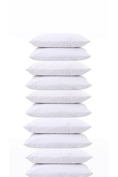 Belsina Home Cotton 10 Pieces White 50x70 Pillow Case with Zipper (INLINE LINING)