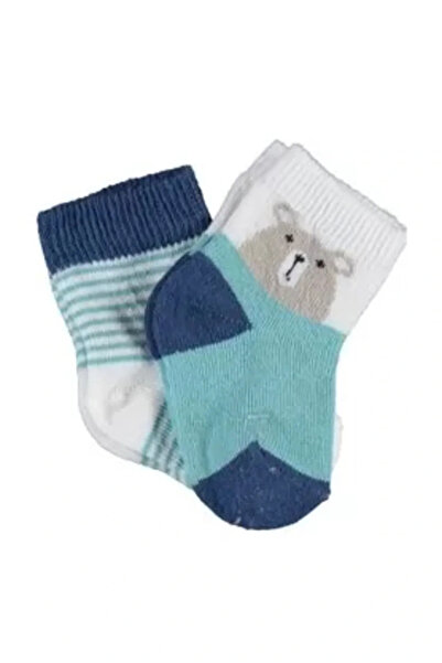 Bibaby Mrpurple Hello Teddy Bear Πράσινες κάλτσες για κορίτσια 2 τεμαχίων