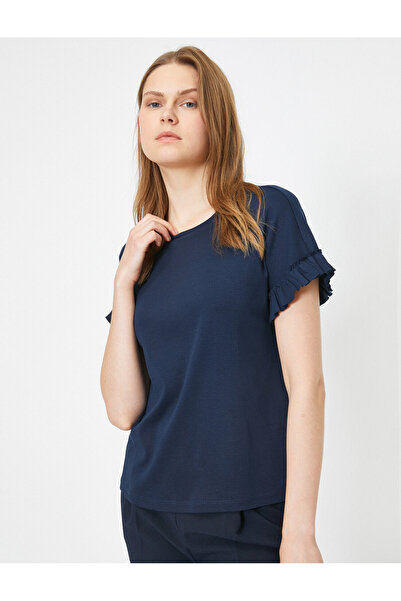 Koton Γυναικείο μπλουζάκι Navy Blue 9YAK13921EK