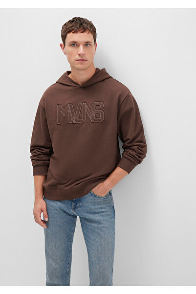 Mavi MVJNS Bedrucktes braunes Sweatshirt mit Kapuze 0S10346-88067