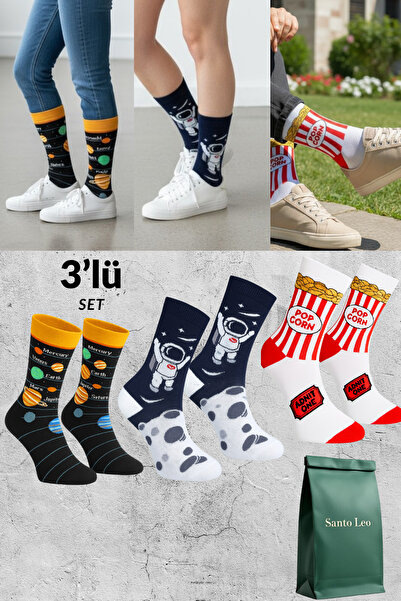 SANTO LEO 3 Pairs White Cotton Tennis College Socks Socket Socks