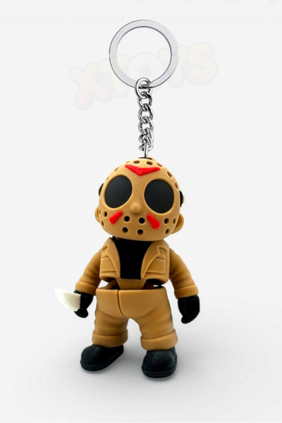 Xtoys سلسلة مفاتيح جيسون فورهيز لعيد الهالوين، إكسسوار للحقائب وهدية وإكسسوار...