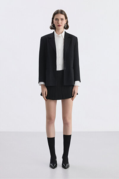 Babushka FUSTA PANTALONĂ PLIATĂ DUBĂ NEGRĂ