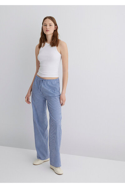 Mavi Beli Lace-Up Gingham Trousers 1010999-89860