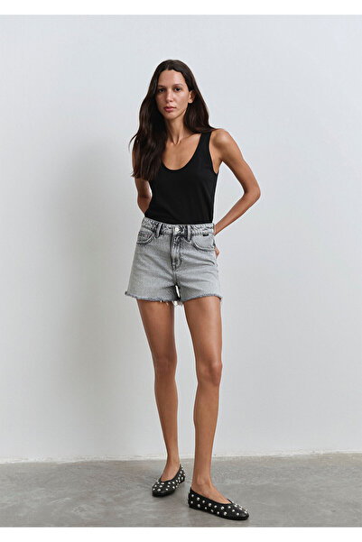 Mavi Cherry 90s Light Grey Jean Shorts 1410022-89734