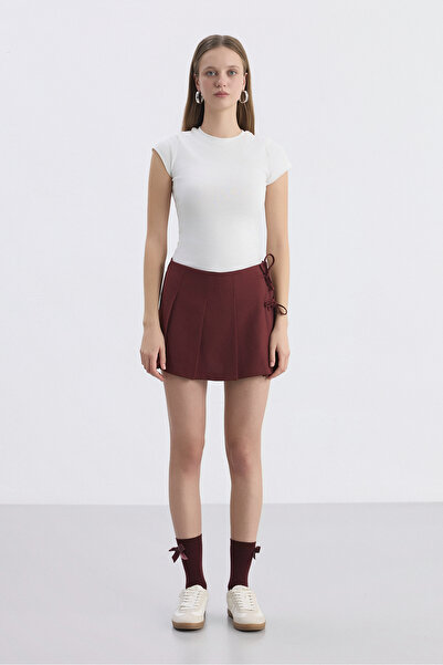 Babushka Fusta mini plisata cu fundita