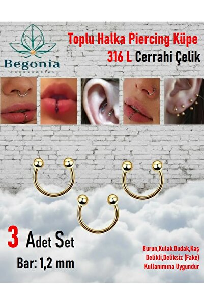 Öte Beri Hayallerin Ötesi 316l Cerrahi Çelik Spike Helix,Septum,Kıkırdak,Smil...