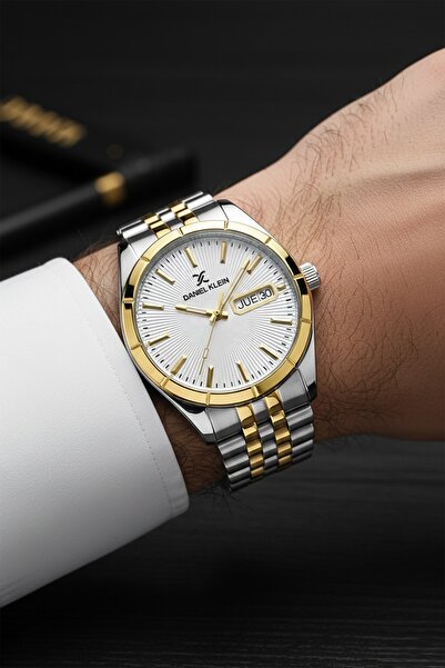 Daniel Klein Altın Gümüş Bicolor Jübile Kordon Daydate Çift Takvimli Erkek Ko...