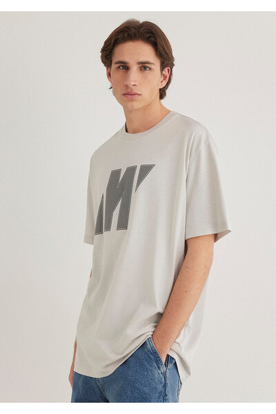 Mavi Pro Logo Gri Tişört Loose Fit / Bol Rahat Kesim 0612751-70080