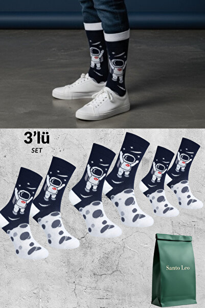SANTO LEO 3 Pairs White Cotton Tennis College Socks Socket Socks