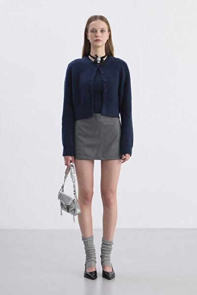 Babushka Gri Mini şort etek