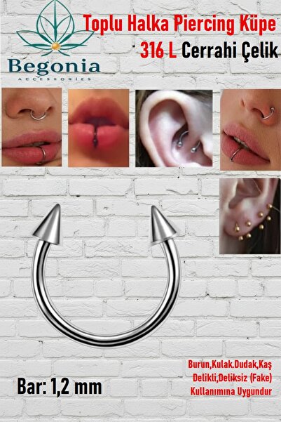 Öte Beri Hayallerin Ötesi 316L Cerrahi Antiallerjik Paslanmaz Kararmaz Helix, Septum, Kıkırdak, Smiley, Tragus Piercing 1 Adet
