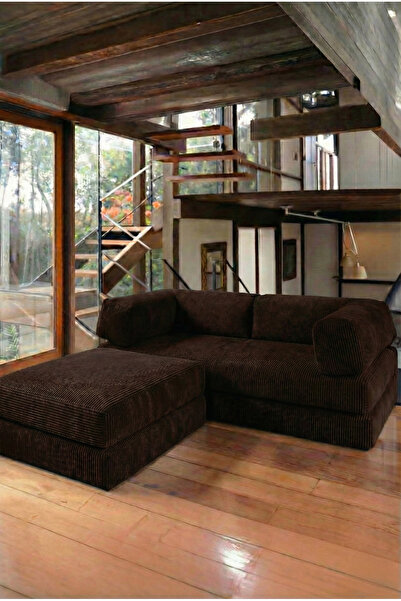 Minderim PİXEL Modüler Köşe Takımı | Yataklı L Koltuk | Fitilli Kadife | 50 D...