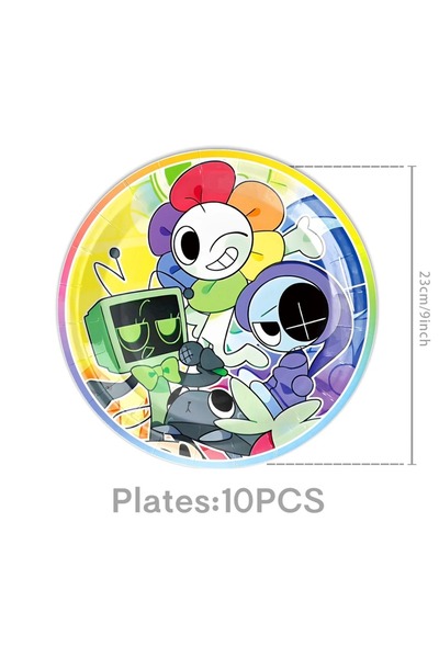 Choice other 10pcs 9inch Plates Dandy Worlds Birthday Party Decoration Tableware Tablecloth Plates Cake Top