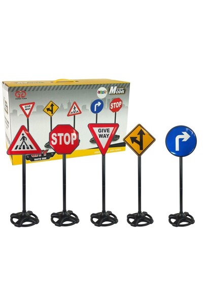LeanToys Set de indicatoare rutiere, jucărie pentru copii, 82 cm MCT 9402