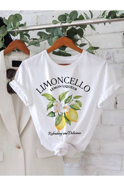 l'eivor Tricou damă alb cu model Limoncello