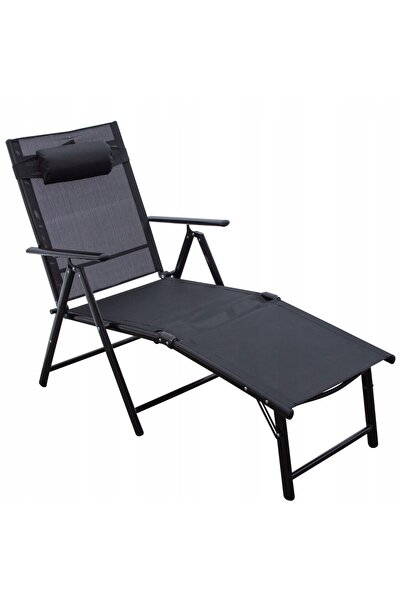 jumi Sezlong pentru gradina, aluminiu, cu plasa, pliabil, reglabil, 110x52x10...