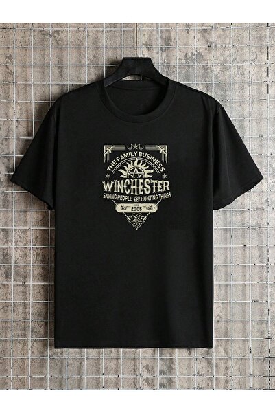 l'eivor Supernatural Winchester Brothers Baskılı Pamuk T-shirt