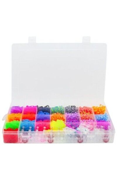 LeanToys Set creativ de benzi elastice pentru brățări, 4200 de piese, multicolore