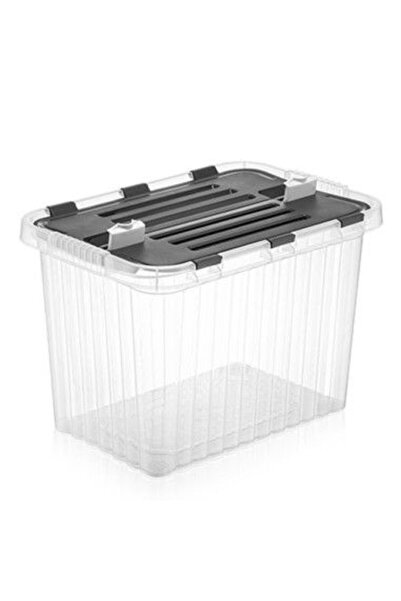 OEM Storage Box from PP, Double Opening Lid, Transparent, 50 L