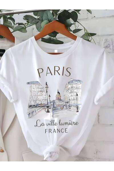 l'eivor Tricou alb pentru damă cu imprimeu Paris La Ville Lumiere