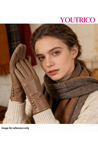 Youtrico قفازات جلدية تعمل باللمس - مقاومة للرياح في جميع الأحوال الجوية للقي...