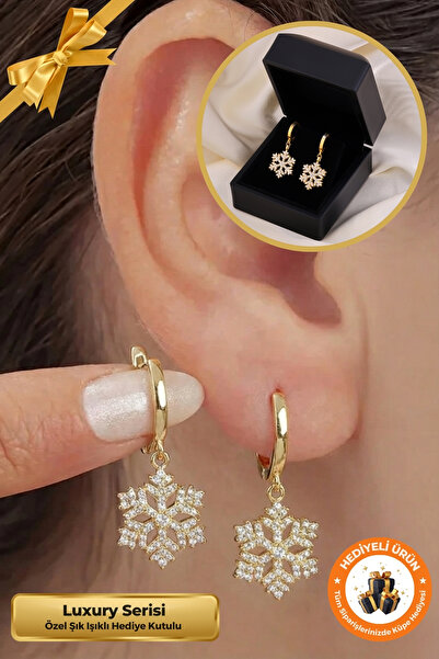 Lucente Jewellery Işıklı Hediye Kutulu Kar Tanesi 925 Ayar Gold Gümüş Kaplama...