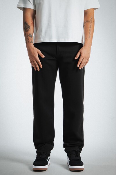 GRJ denim Black Shadow Black Straight Fit Men's Trousers