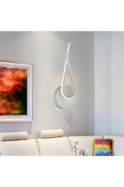 Apliqa Pedra Beyaz 20 Watt Duvar Lambası Modern Tasarım Salon Led Aplik