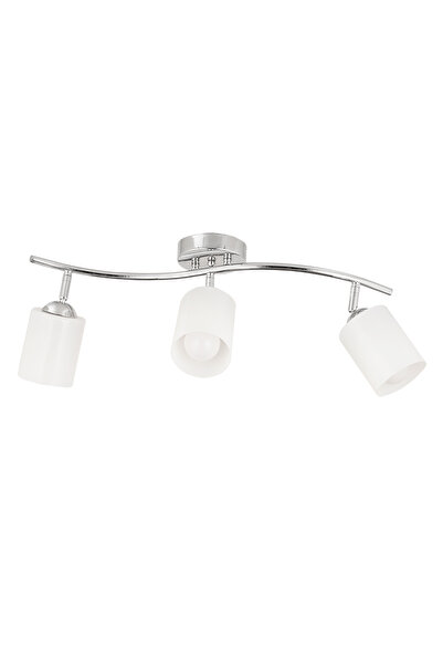 Apliqa Riley 3Lü Krom Spot Bardak Camlı Modern Koridor Mutfak Salon Plafonyer...