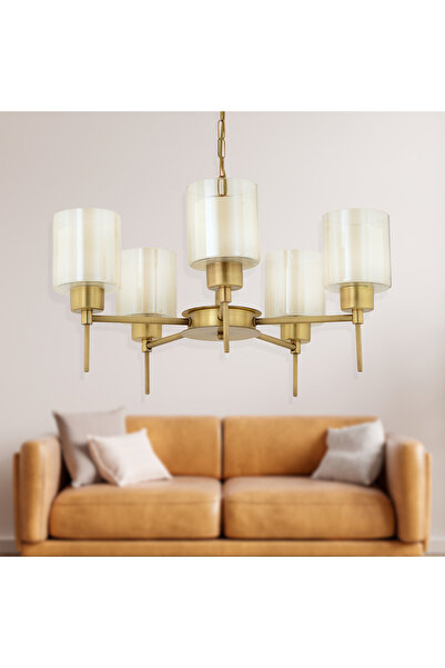 Apliqa Goldie 5 Li Eskitme Modern Yatak Odası  Salon Avize