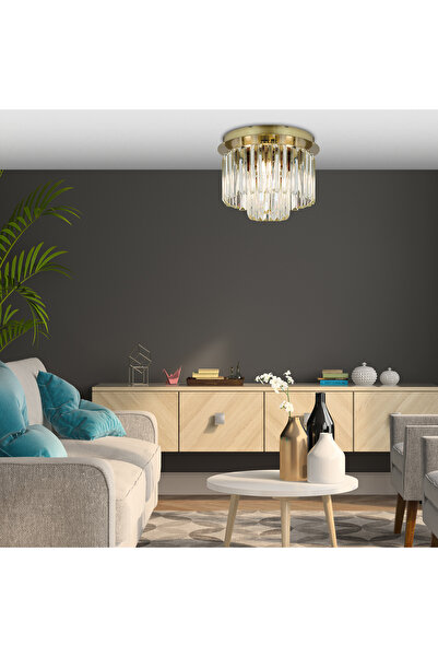 Apliqa Nilüfer 2 Katlı Küçük Eskitme Yuv. Kristalli Taşlı Modern Tasarım Kris...