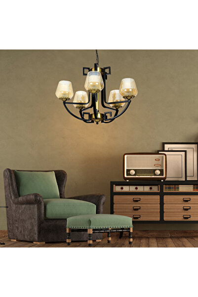 Apliqa Nevada 5Li Modern Genç Odası Retro Salon Avize