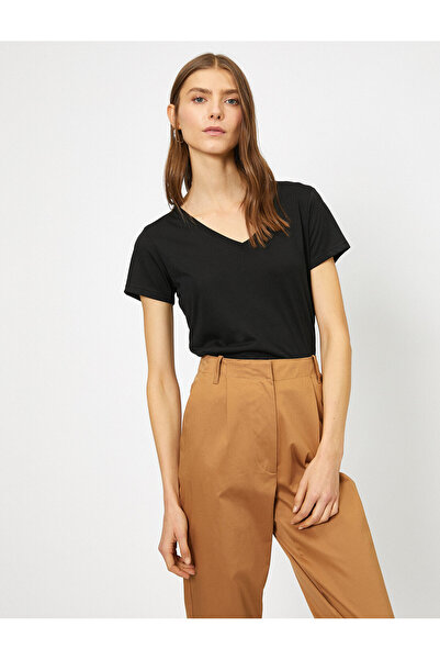 Koton T-Shirt με V-Neck Comfortable Fit Basic
